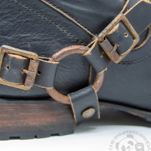 Freebird By Steven Ankle Boots Brown Harness Distress Leather Womens Size 10 025 - Picture 6 of 8